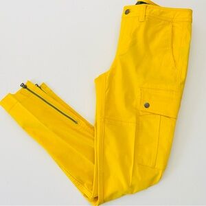 POLO Ralph Lauren Cargo Pants Skinny Zipper Hem Yellow Gold Stretch Twill Size 8